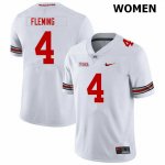 Women's Ohio State Buckeyes #4 Julian Fleming White Nike NCAA College Football Jersey Top Quality SZK6644ML